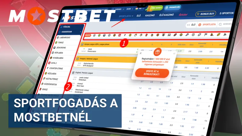 Mostbet fogadási kínálat